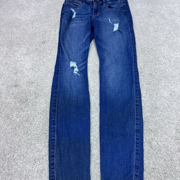 Hollister Jeans High Rise Super Skinny Blue Distressed Pockets Women’s Size 5 - Picture 9 of 12